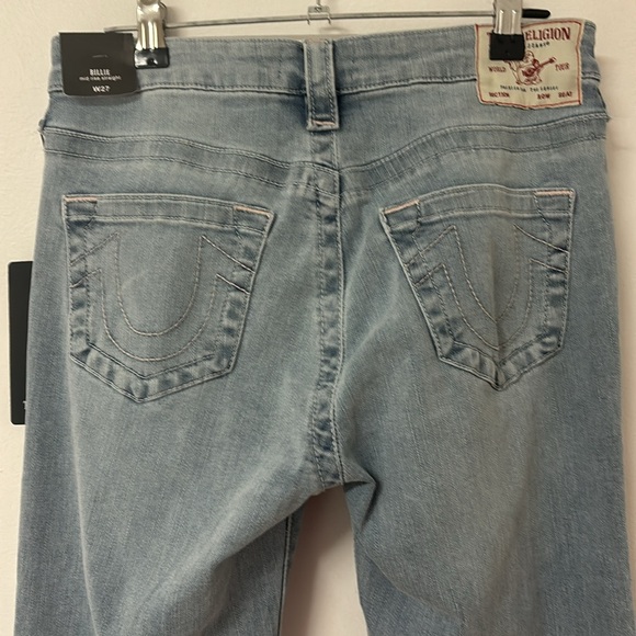 NWT True Religion Billie Mid-Rise Straight Light Wash - Picture 8 of 9